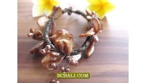 Beaded Seashells Bracelets Flowers Style Handmade 